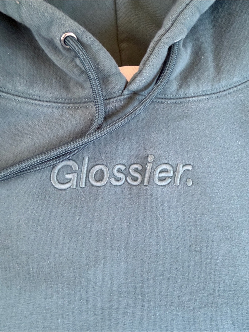 Glossier Teal Hooded Sweatshirt - Picture 2 of 6